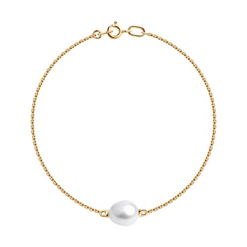 Браслет с жемичугом из золота 585 пробы