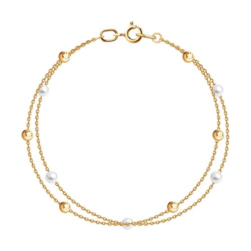 Браслет с жемчугом из золота 585 пробы