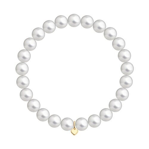 Браслет "Сердце" с жемчугом из золота 585 пробы