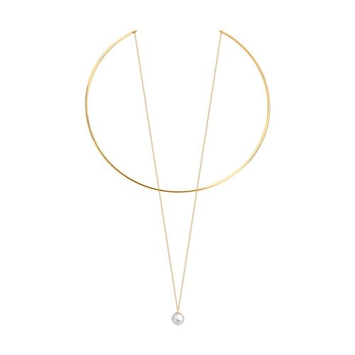 Колье с жемчугом из золота 585 пробы