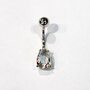 Пирсинг с кварцем из серебра 925 пробы