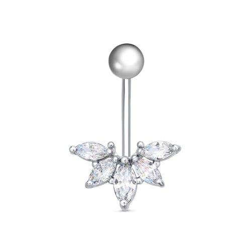 Пирсинг с фианитами из серебра 925 пробы