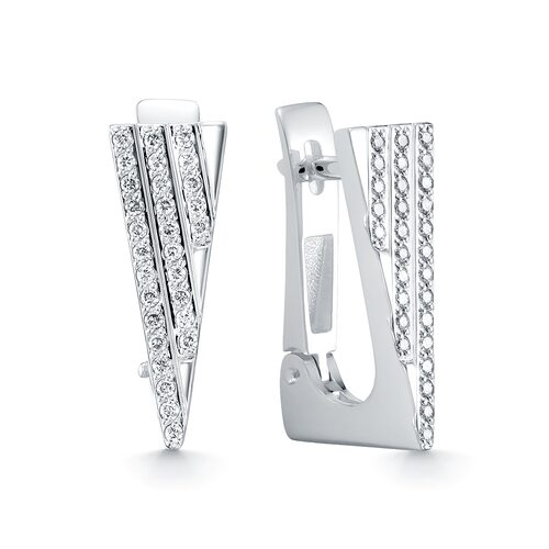 Серьги с бриллиантами из белого золота 585 пробы