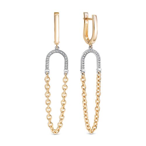 Серьги с бриллиантами из золота 585 пробы