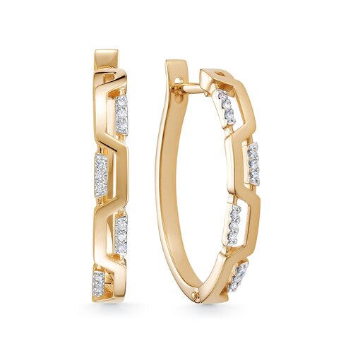 Серьги с бриллиантами из золота 585 пробы