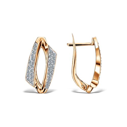 Серьги с фианитами из золота 585 пробы