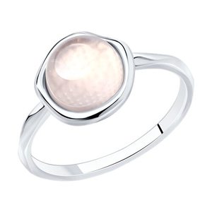 Кольцо с розовым кварцем из серебра 925 пробы