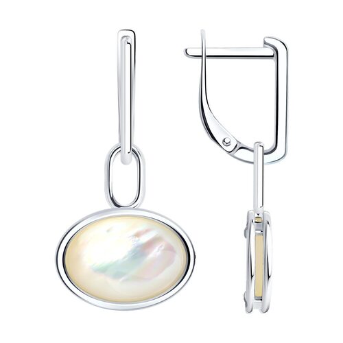 Серьги с перламутром из серебра 925 пробы