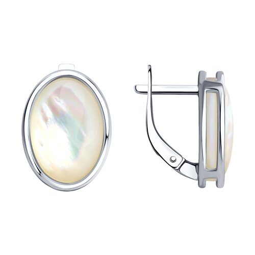 Серьги с перламутром из серебра 925 пробы