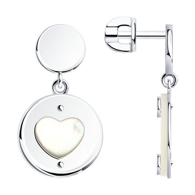 Серьги с перламутром из серебра 925 пробы