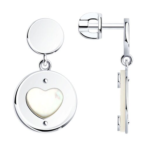 Серьги с перламутром из серебра 925 пробы