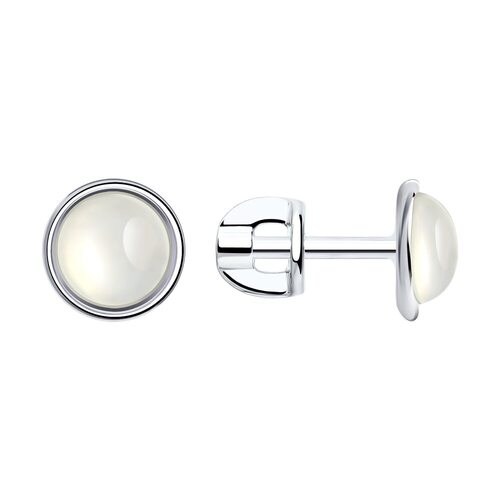 Серьги с лунным камнем из серебра 925 пробы