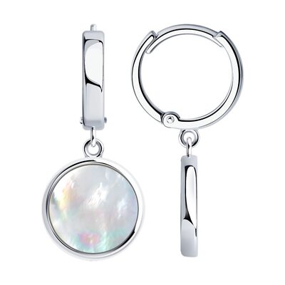 Серьги с перламутром из серебра 925 пробы