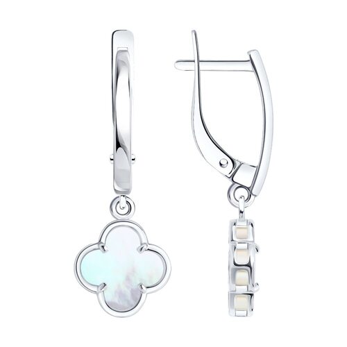 Серьги с перламутром из серебра 925 пробы