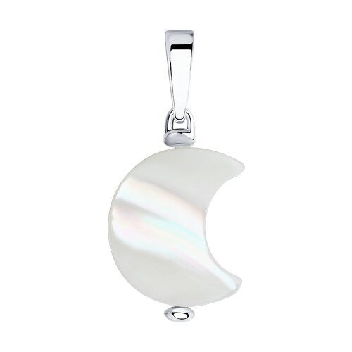 Подвеска "Луна" с перламутром из серебра 925 пробы