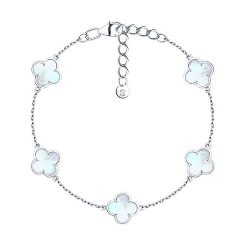 Браслет с перламтуром из серебра 925 пробы