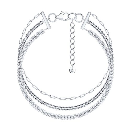 Браслет с гематитом из серебра 925 пробы