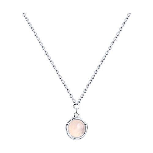 Колье с розовым кварцем из серебра 925 пробы