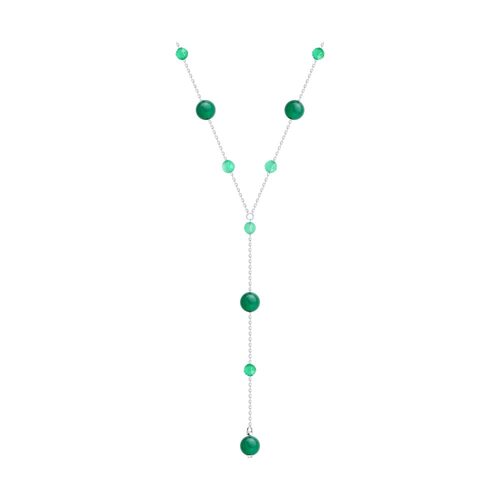 Колье с агатами из серебра 925 пробы