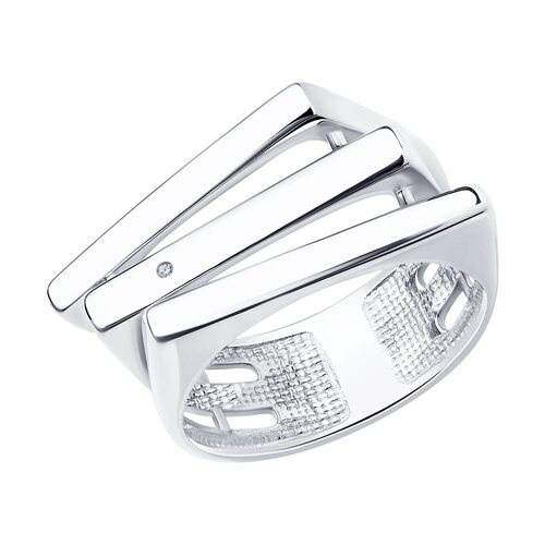 Кольцо с бриллиантом из серебра 925 пробы