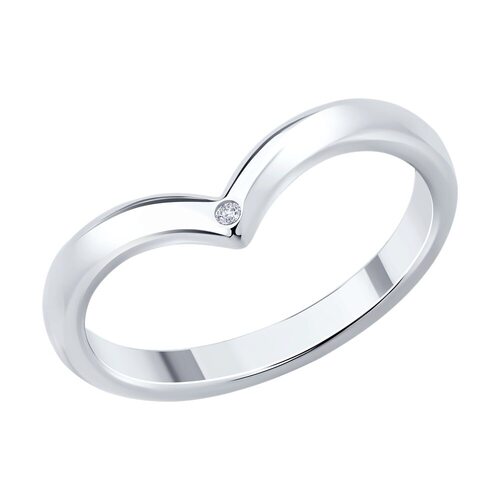 Кольцо с бриллиантом из серебра 925 пробы