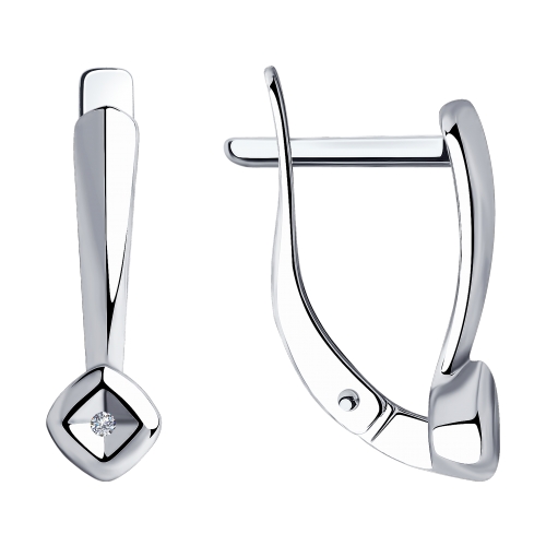 Серьги с бриллиантами из серебра 925 пробы