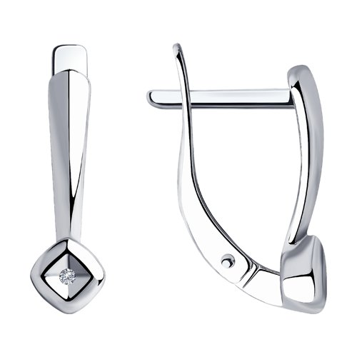 Серьги с бриллиантами из серебра 925 пробы