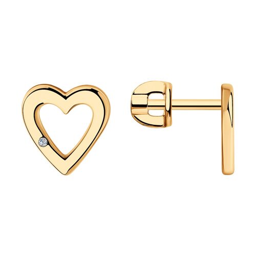 Серьги с бриллиантами из серебра 925 пробы