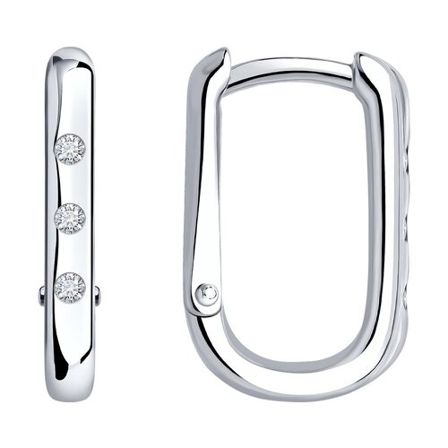 Серьги с бриллиантами из серебра 925 пробы