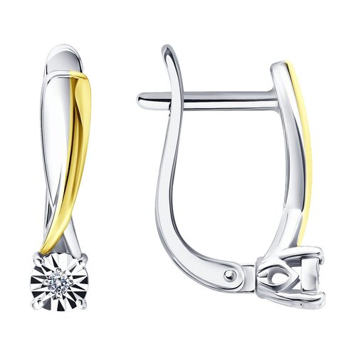 Серьги с бриллиантами из серебра 925 пробы