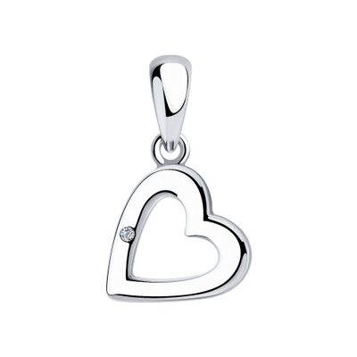 Подвеска с бриллиантом из серебра 925 пробы