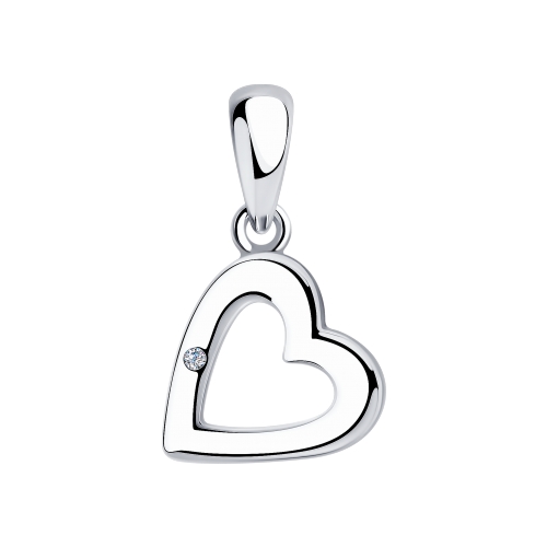 Подвеска с бриллиантом из серебра 925 пробы