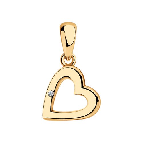 Подвеска с бриллиантом из серебра 925 пробы с позолотой