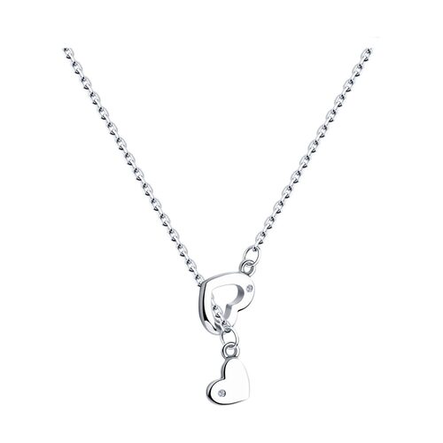 Колье с бриллиантами из серебра 925 пробы