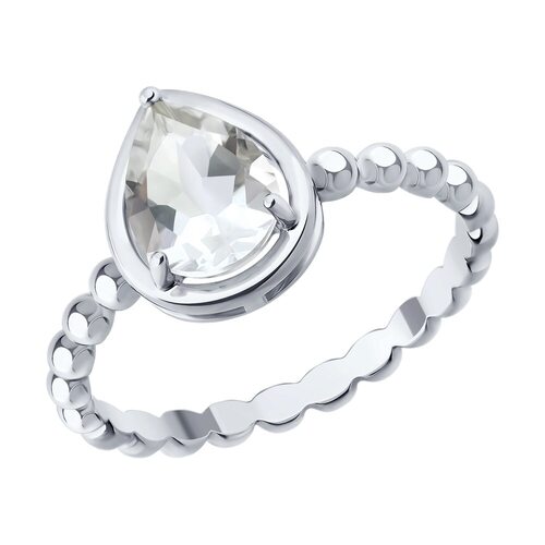 Кольцо с горным хрусталем из серебра 925 пробы