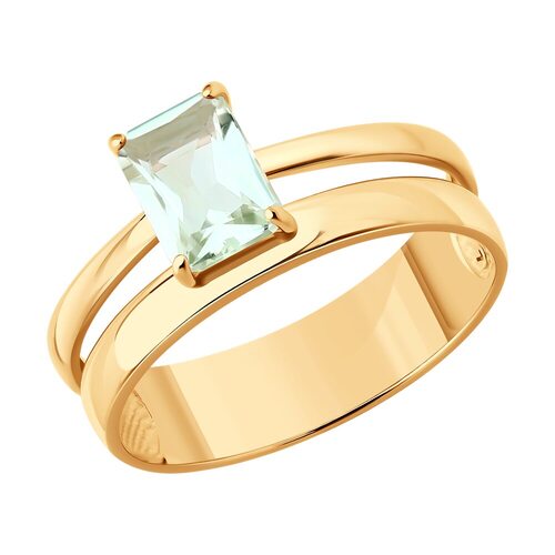 Кольцо с празиолитом из серебра 925 пробы