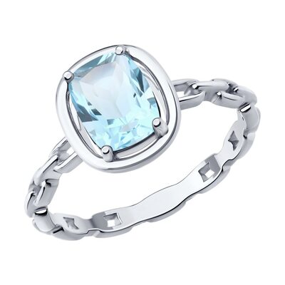 Кольцо с топазом из серебра 925 пробы