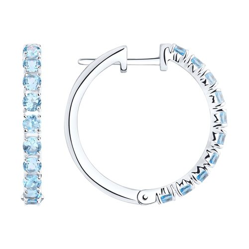 Серьги с топазами из серебра 925 пробы