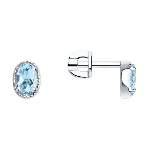Серьги с топазами из серебра 925 пробы