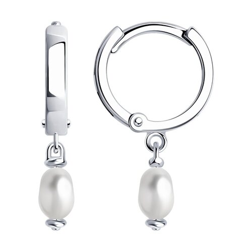 Серьги с жемчугом "Барокко" из серебра 925 пробы