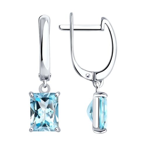 Серьги с топазами из серебра 925 пробы