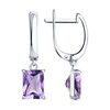 Серьги с аметистами из серебра 925 пробы