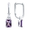 Серьги с аметистами из серебра 925 пробы