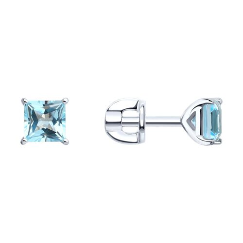 Серьги с топазами из серебра 925 пробы