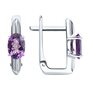 Серьги с аметистами из серебра 925 пробы