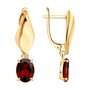 Серьги с гранатами из серебра 925 пробы с позолотой