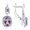Серьги с аметистами из серебра 925 пробы