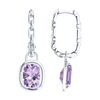 Серьги с аметистами из серебра 925 пробы