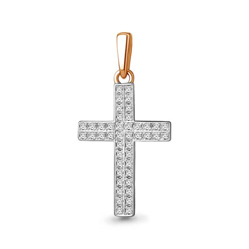 Декоративный крест с бриллиантами из золота 585 пробы 