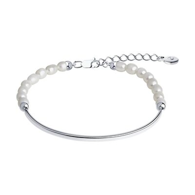 Браслет с жемчугом «Барокко» из серебра 925 пробы